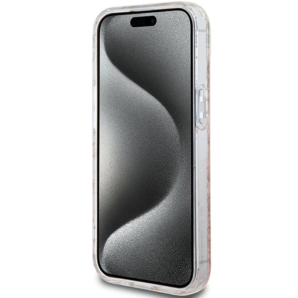 Hello Kitty IML Gradient Electrop Crowded Kitty Head case for iPhone 15 - pink