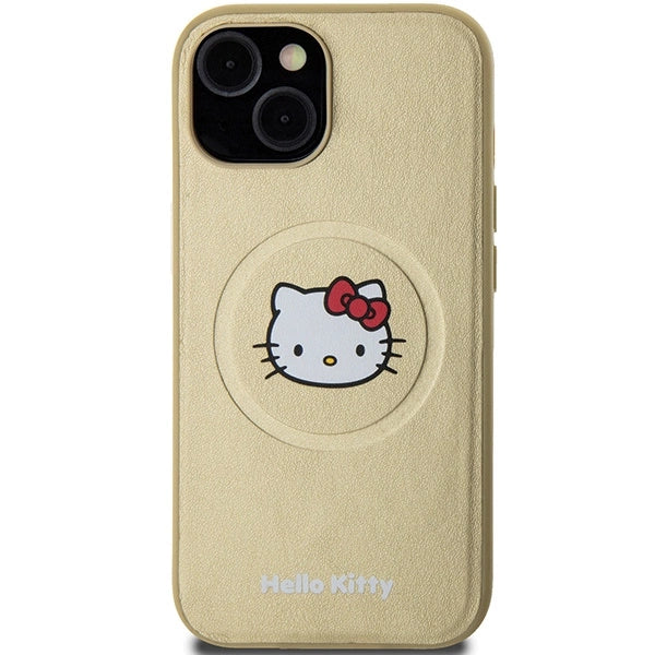 Hello Kitty Leather Kitty Head MagSafe case for iPhone 14 - gold