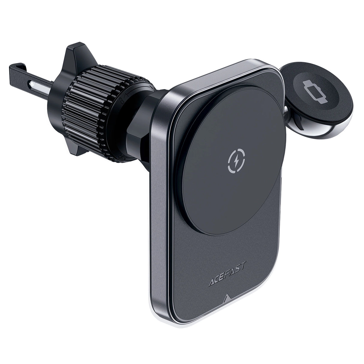 Acefast D18 bilholder med MagSafe / Qi induktiv oplader + USB-A USB-C kabel - sort