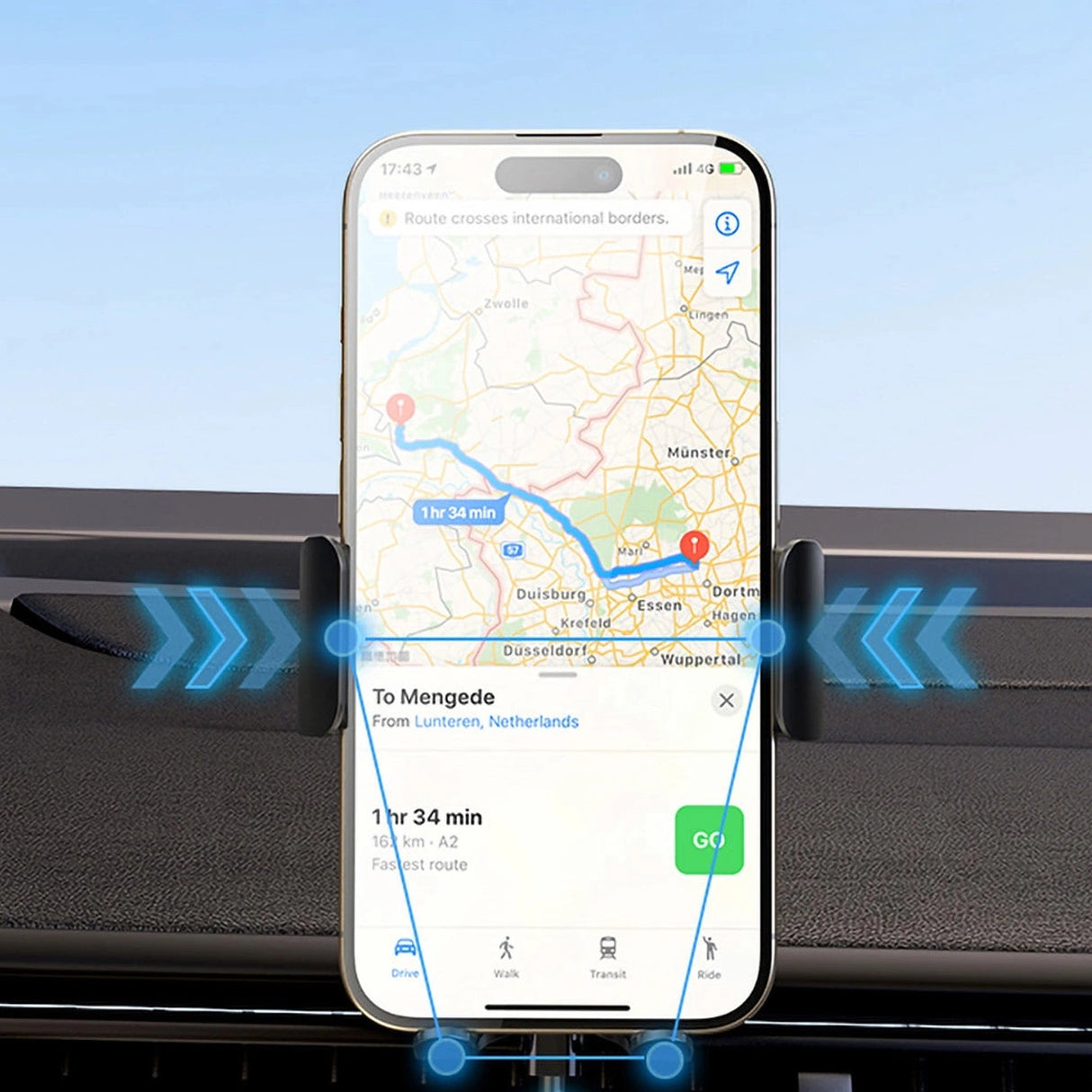 Wozinsky WUMID-telefonholder med 15W induktiv oplader til bilens instrumentbræt - sort