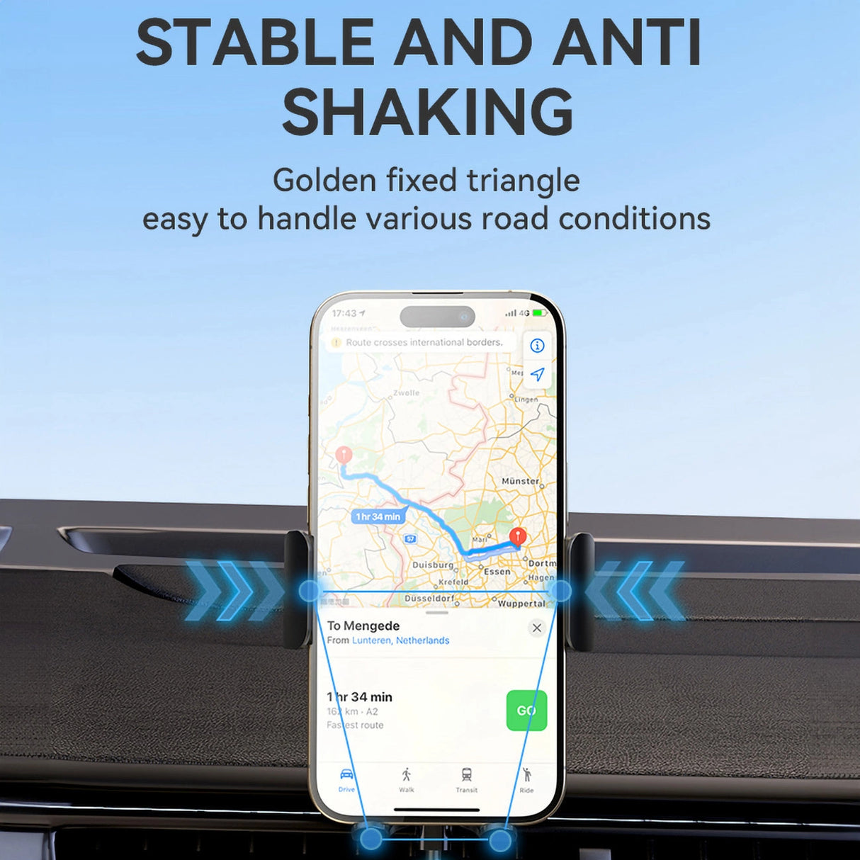 Wozinsky WUMID-telefonholder med 15W induktiv oplader til bilens instrumentbræt - sort