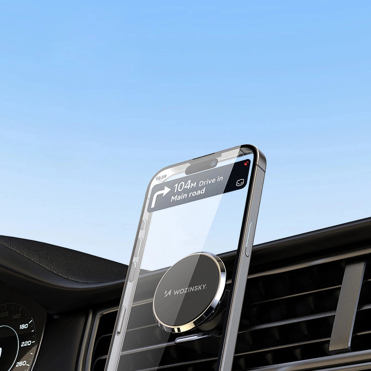 Wozinsky WUMKO magnetisk telefonholder til billuftventil - sort