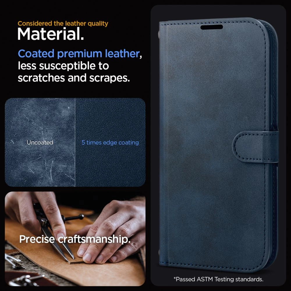 Spigen Wallet S Pro Case til iPhone 15 Pro - Navy Blue