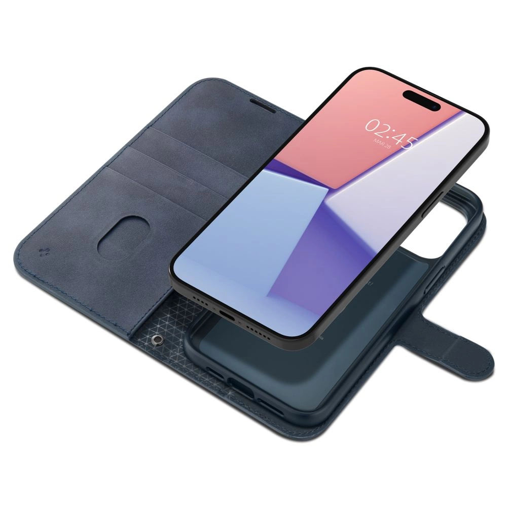 Spigen Wallet S Pro Case til iPhone 15 Pro - Navy Blue