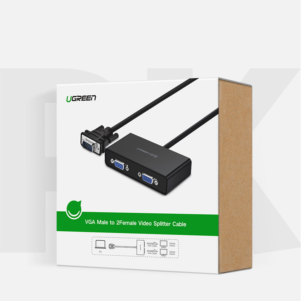 Ugreen 40254 1x2 VGA Splitter 1920x1440 60Hz - sort