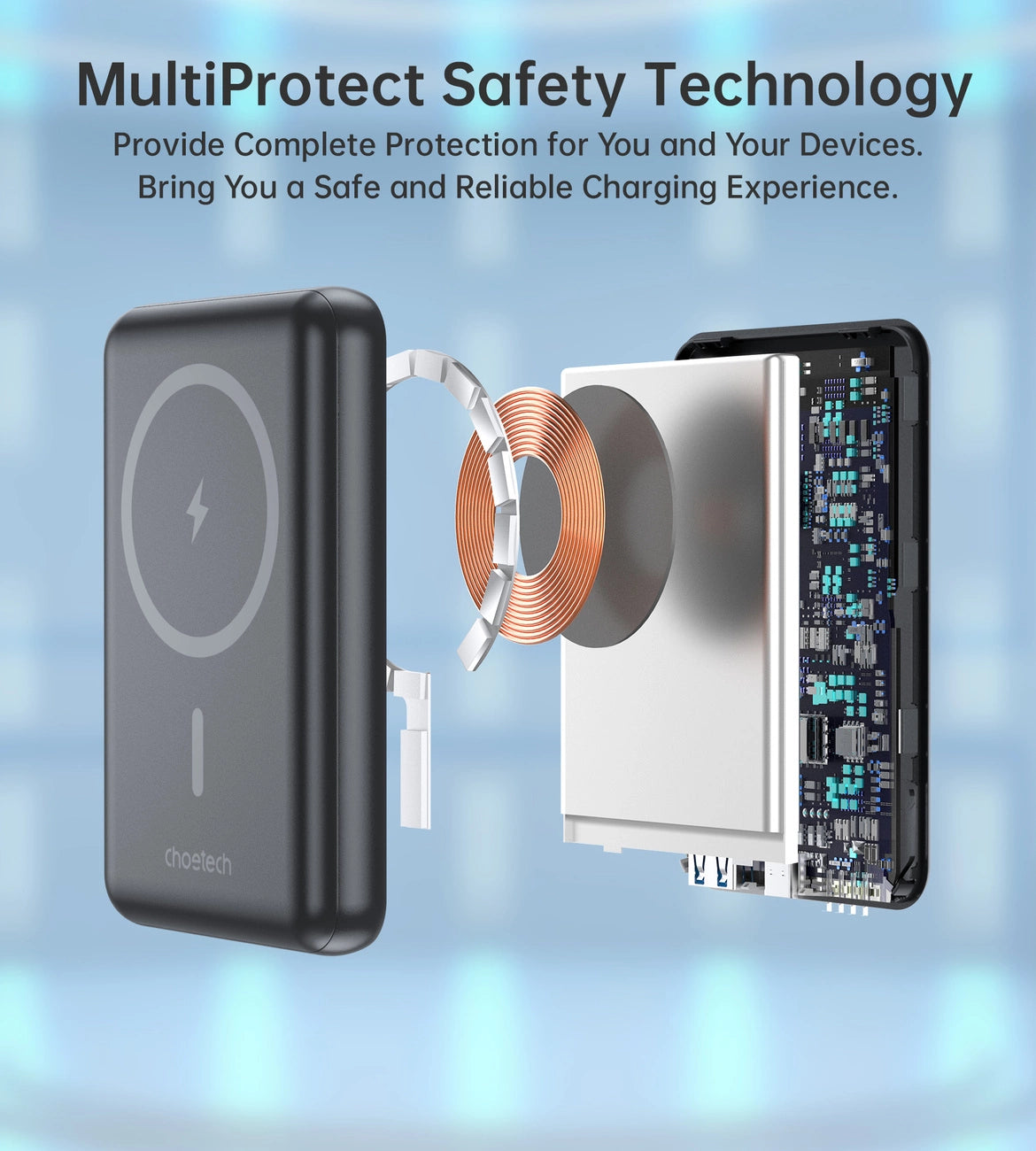 Choetech B662 trådløs MagSafe 5000mAh powerbank - sort