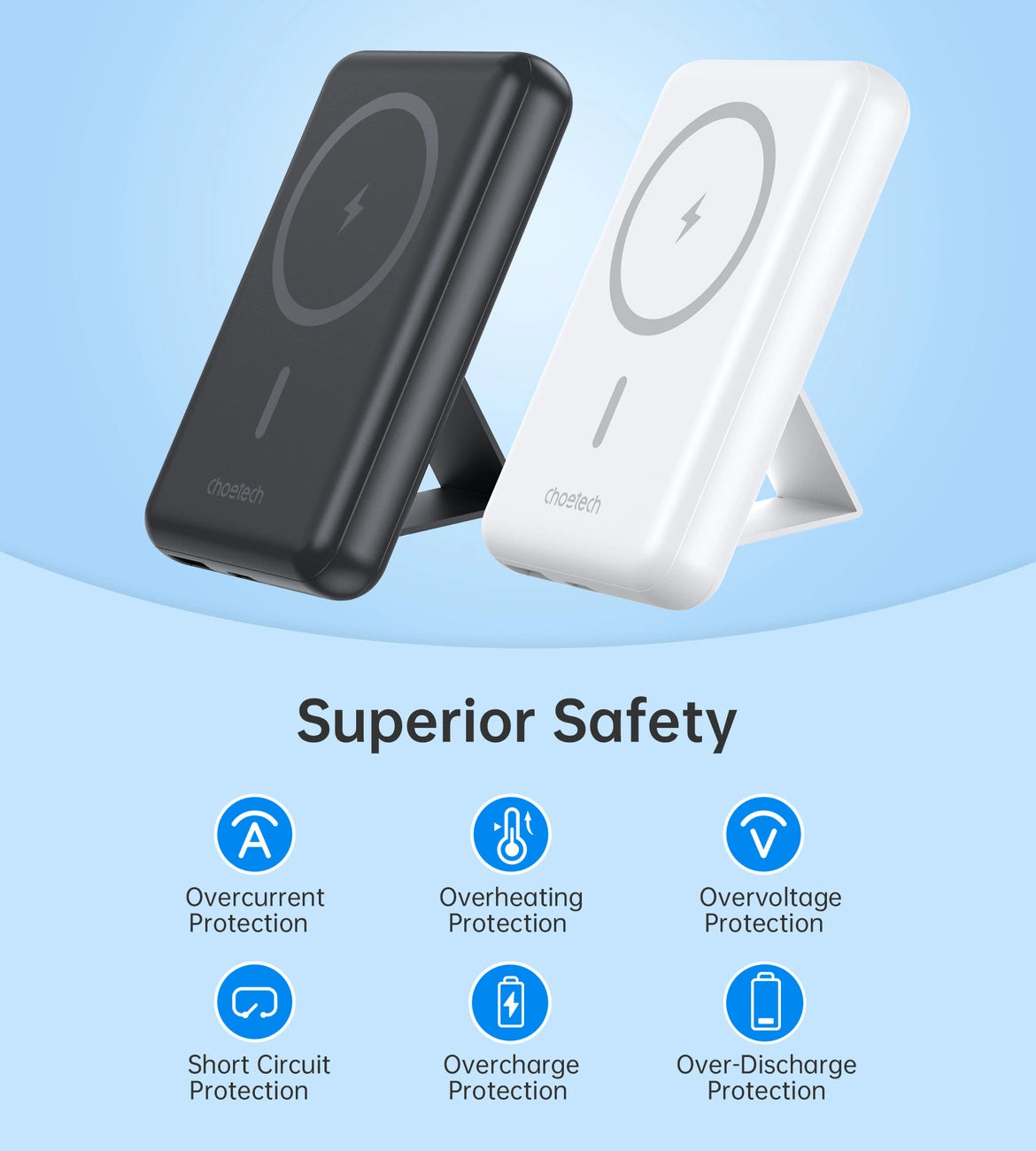 Choetech B662 trådløs MagSafe 5000mAh powerbank - sort