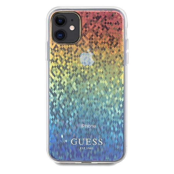 Guess IML Faceted Mirror Disco Iridescent case for iPhone 11 / Xr - multicolor