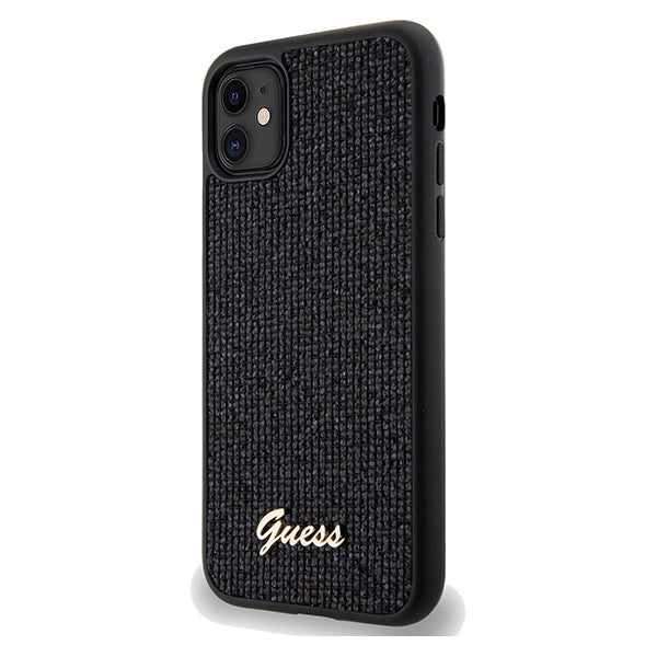 Guess Disco Metal Script-hylster til iPhone 11 / Xr - sort
