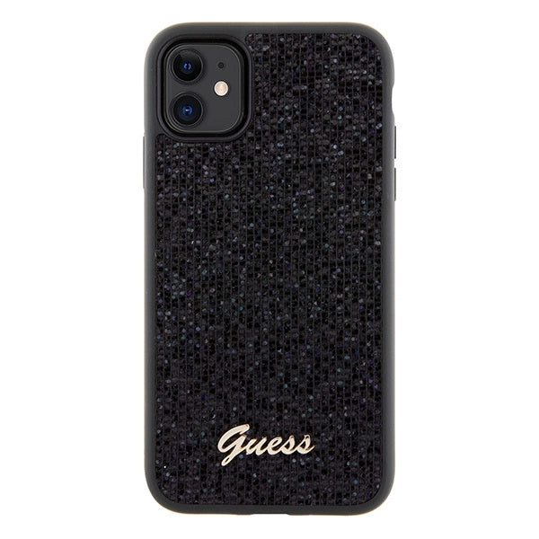 Guess Disco Metal Script-hylster til iPhone 11 / Xr - sort