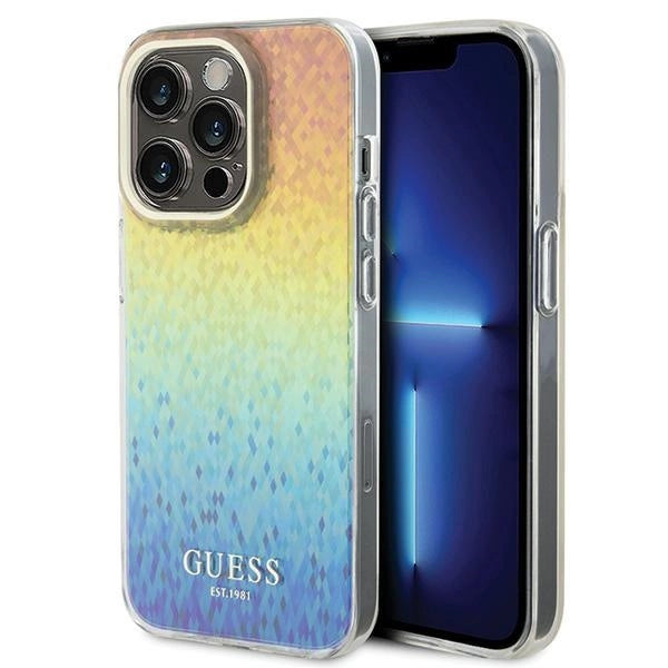 Guess IML Faceted Mirror Disco Iridescent case til iPhone 14 Pro - flerfarvet