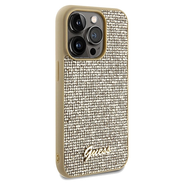 Guess Disco Metal Script case for iPhone 14 Pro - gold