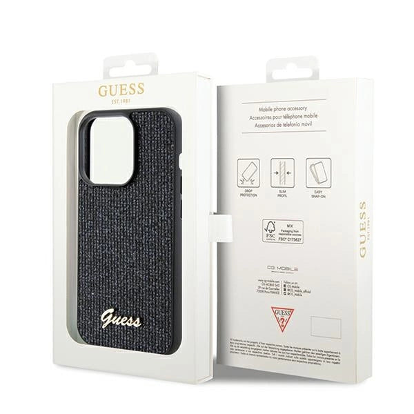Guess Disco Metal Script case for iPhone 14 Pro Max - black