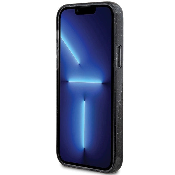 Guess Ring Stand Script Glitter MagSafe case for iPhone 12/12 Pro - black