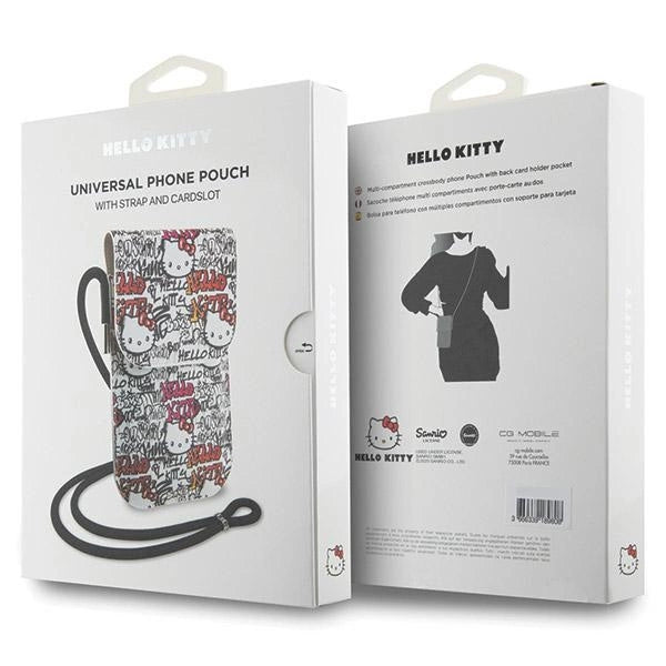 Hello Kitty Leather Tags Graffiti Cord bag - beige