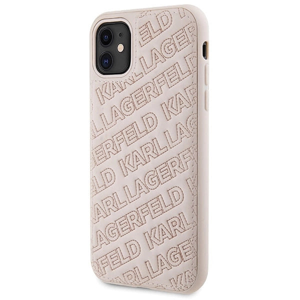 Karl Lagerfeld Quilted K Pattern case for iPhone 11 / Xr - pink
