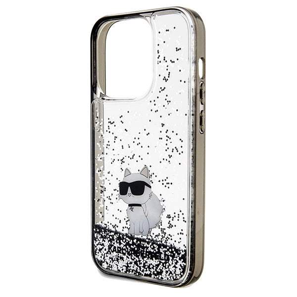 Karl Lagerfeld Liquid Glitter Choupette case for iPhone 14 Pro - transparent