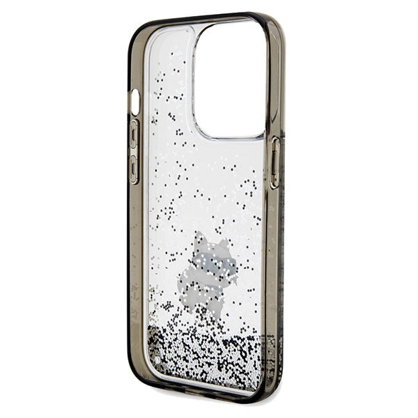 Karl Lagerfeld Liquid Glitter Choupette case for iPhone 14 Pro - transparent