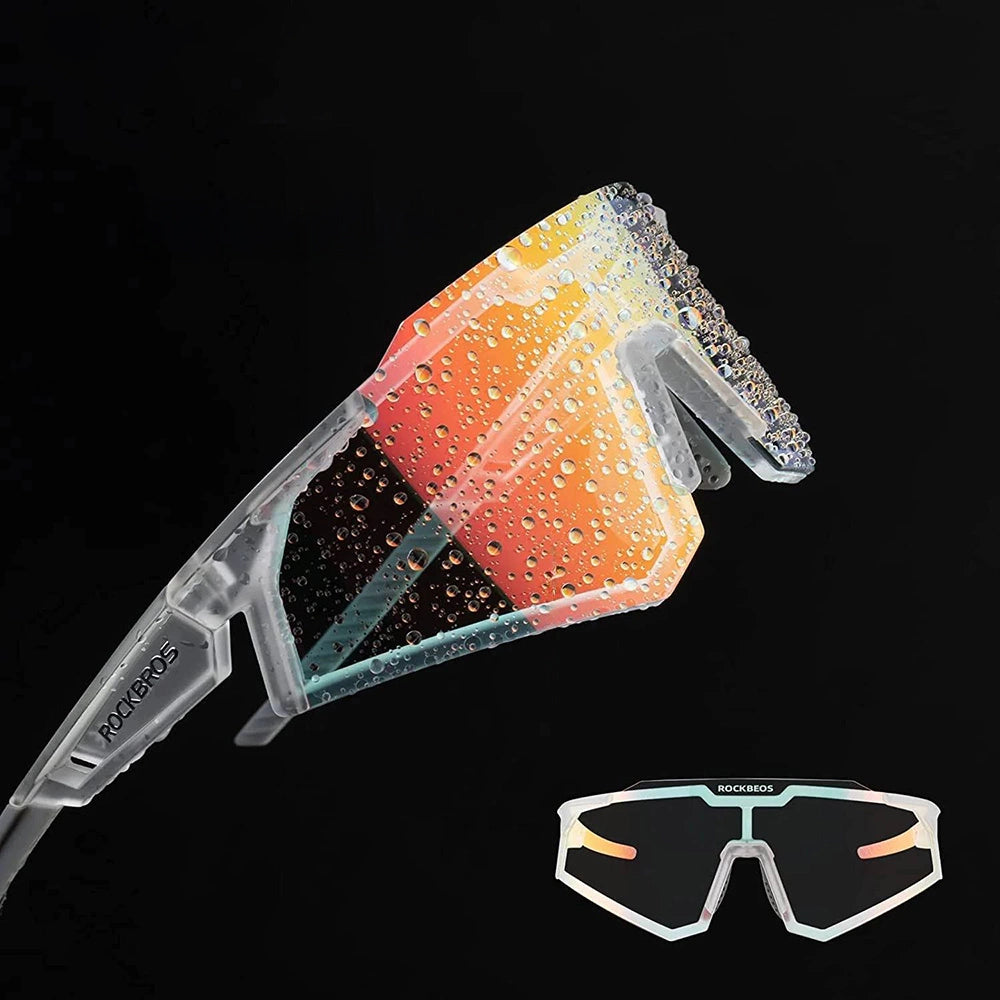 Rockbros SP291 fotokromiske UV400 cykelbriller - hvide