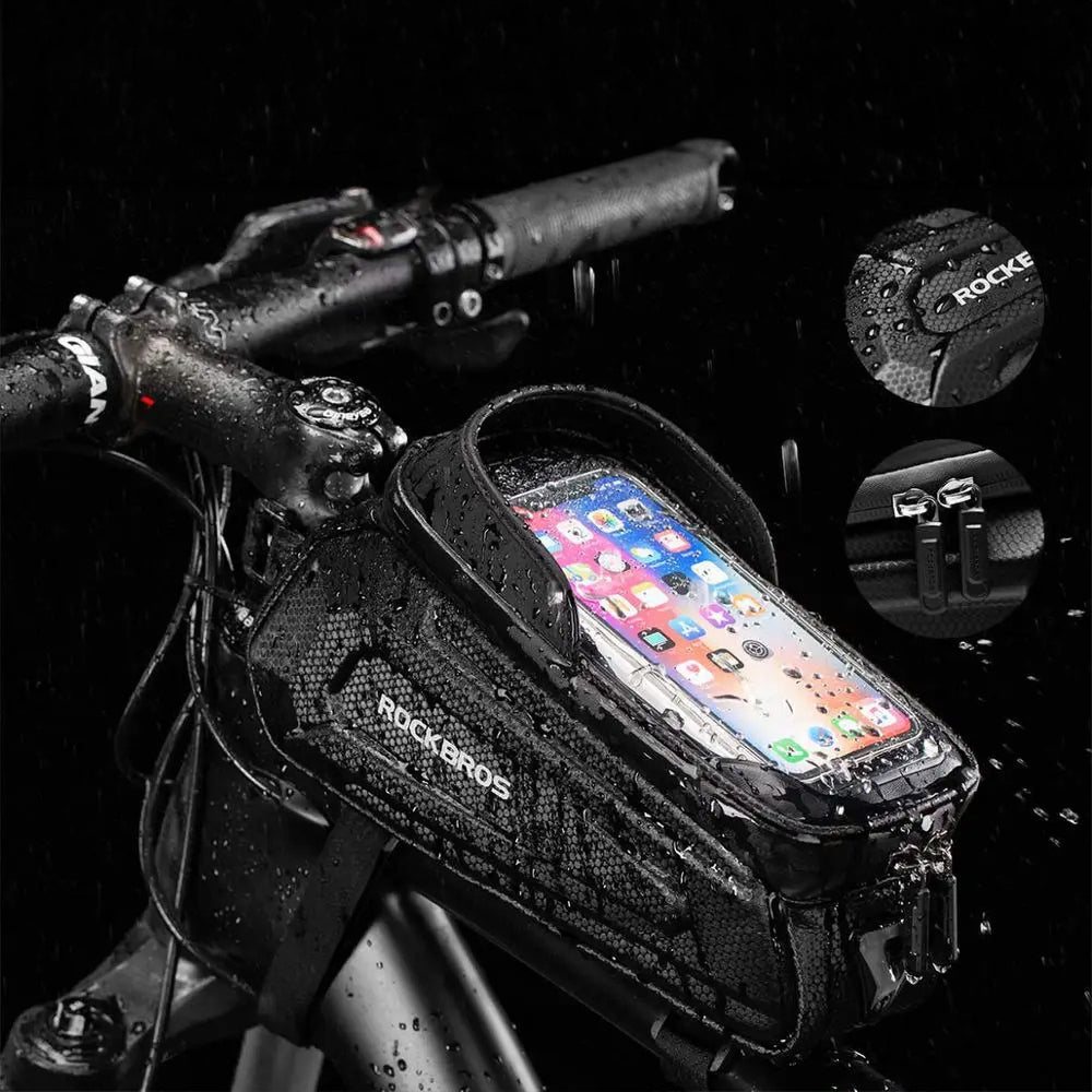 Rockbros B68-1 cykeltaske med telefonlomme, 1.7l, sort