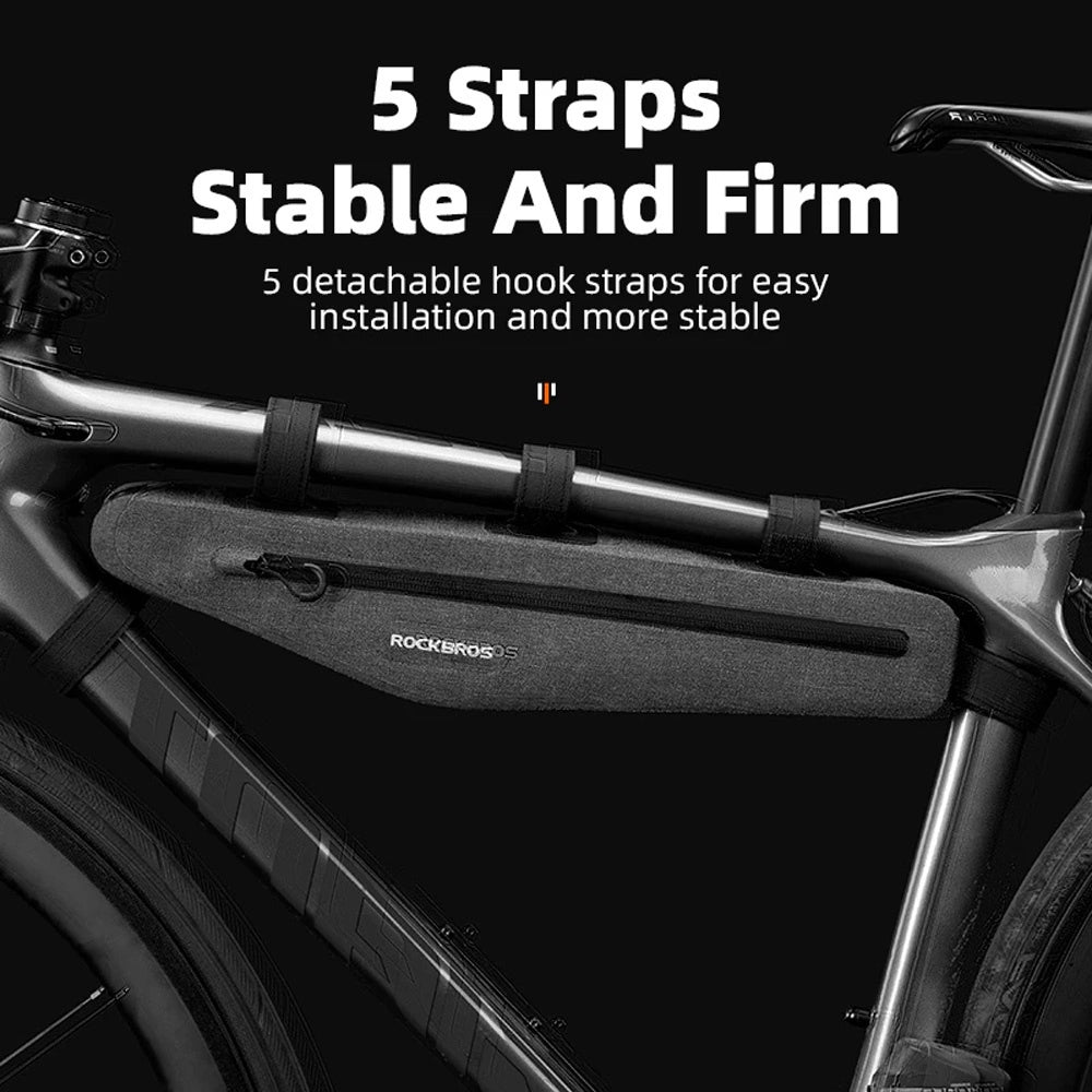 Rockbros AS-052 vandtæt cykeltaske til ramme - grå