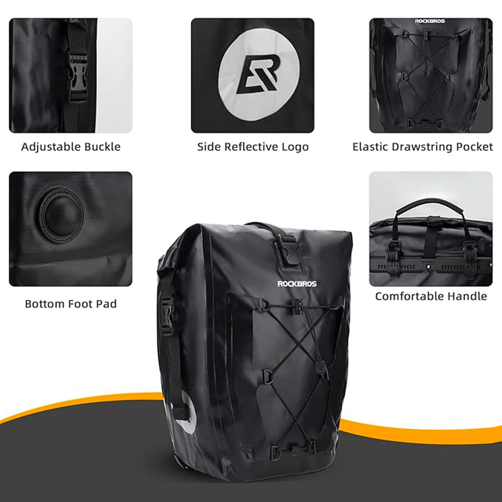 Rockbros 30140022001 waterproof bicycle bag for trunk - black