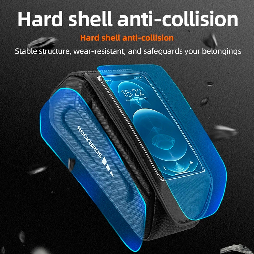 Rockbros 30120064001 vandtæt cykeltaske med telefonomslag - sort