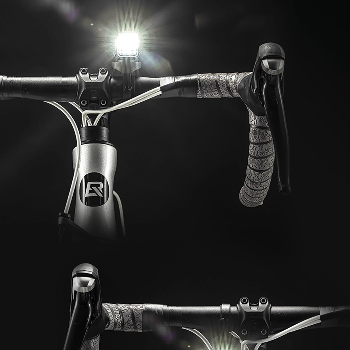 Rockbros 24610002001 forhjulslys 1000 lm + USB-C - USB-A kabel - sort