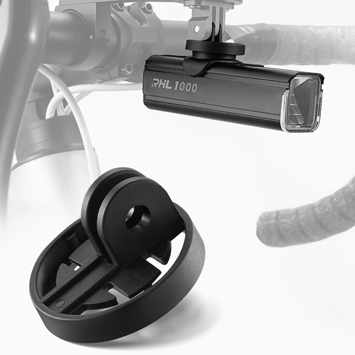 Rockbros 24610002001 forhjulslys 1000 lm + USB-C - USB-A kabel - sort