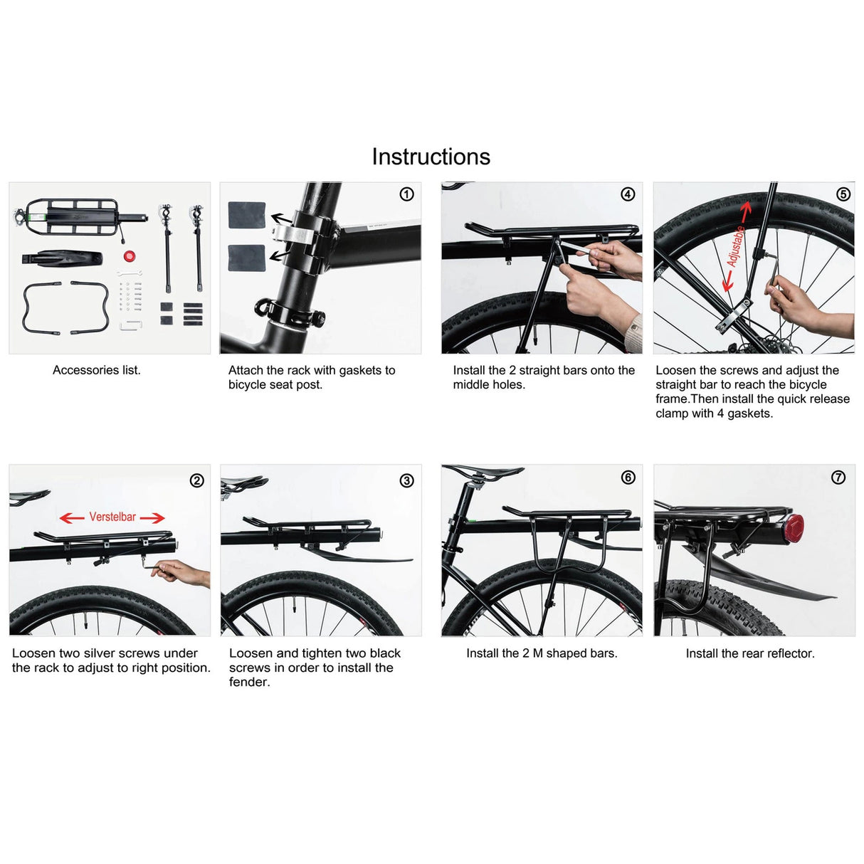 Rockbros 33210004001 bicycle rack with shelf - black