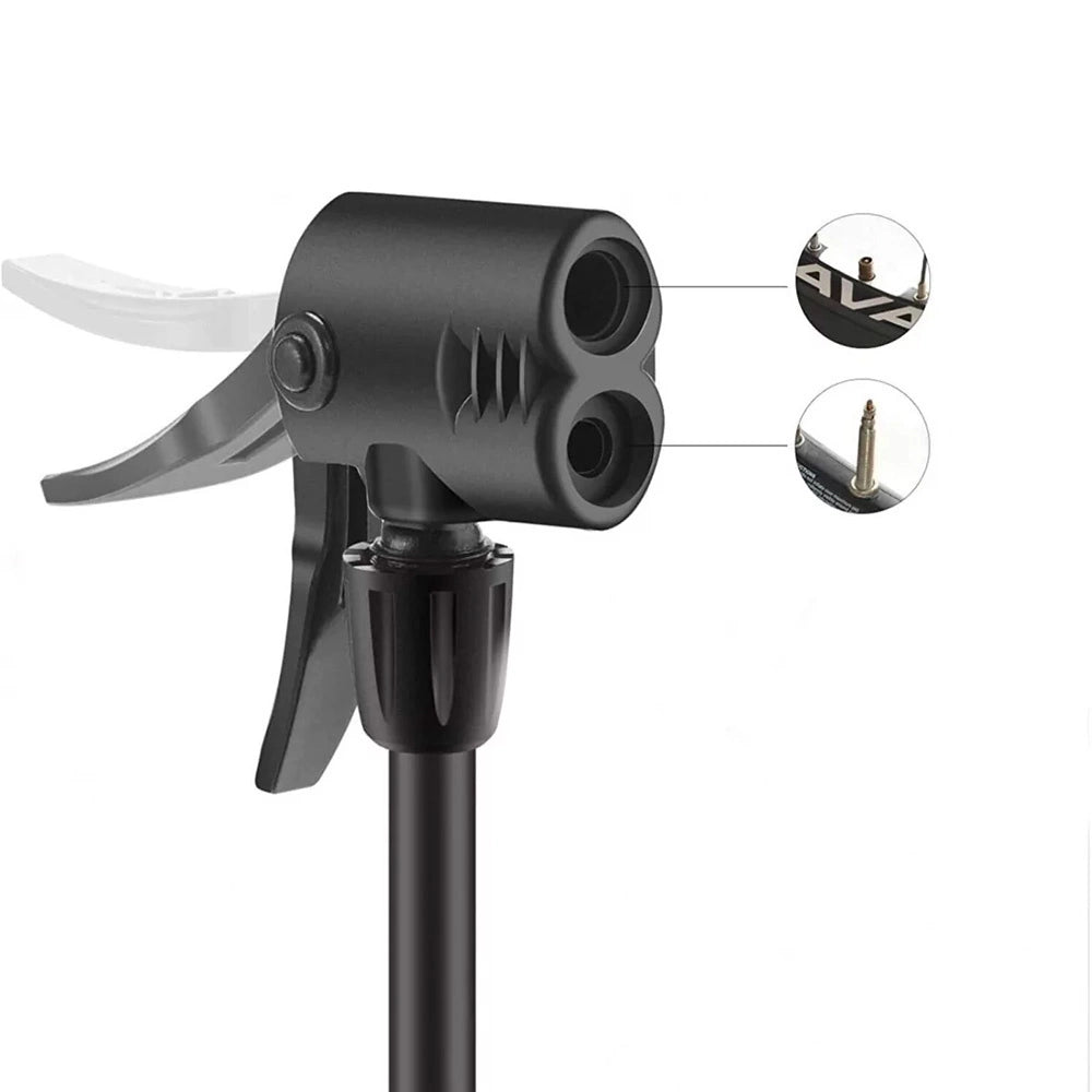 Rockbros 42610002001 floor bicycle pump with pressure gauge - black