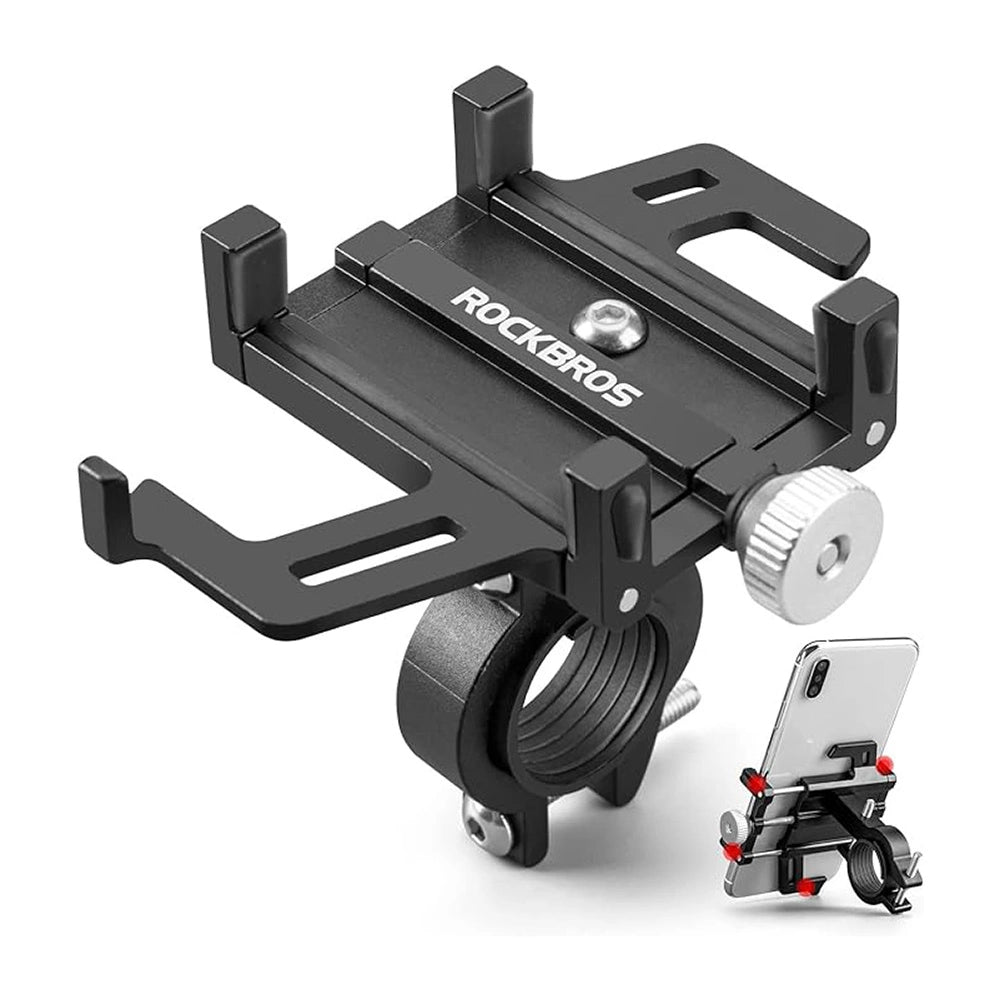 Rockbros 699-BK Aluminium Alloy Cykel Telefonholder - sort