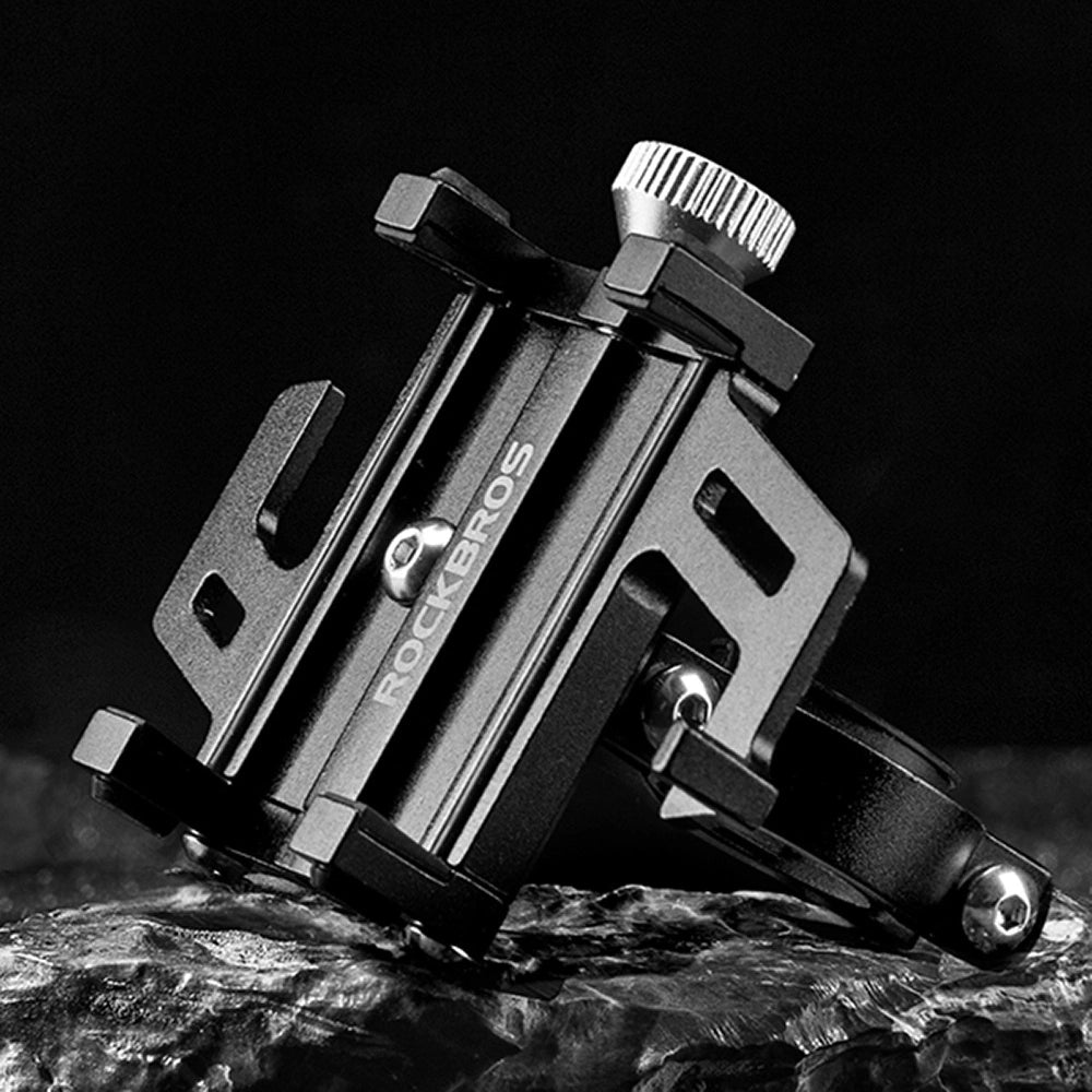 Rockbros 699-BK Aluminium Alloy Cykel Telefonholder - sort