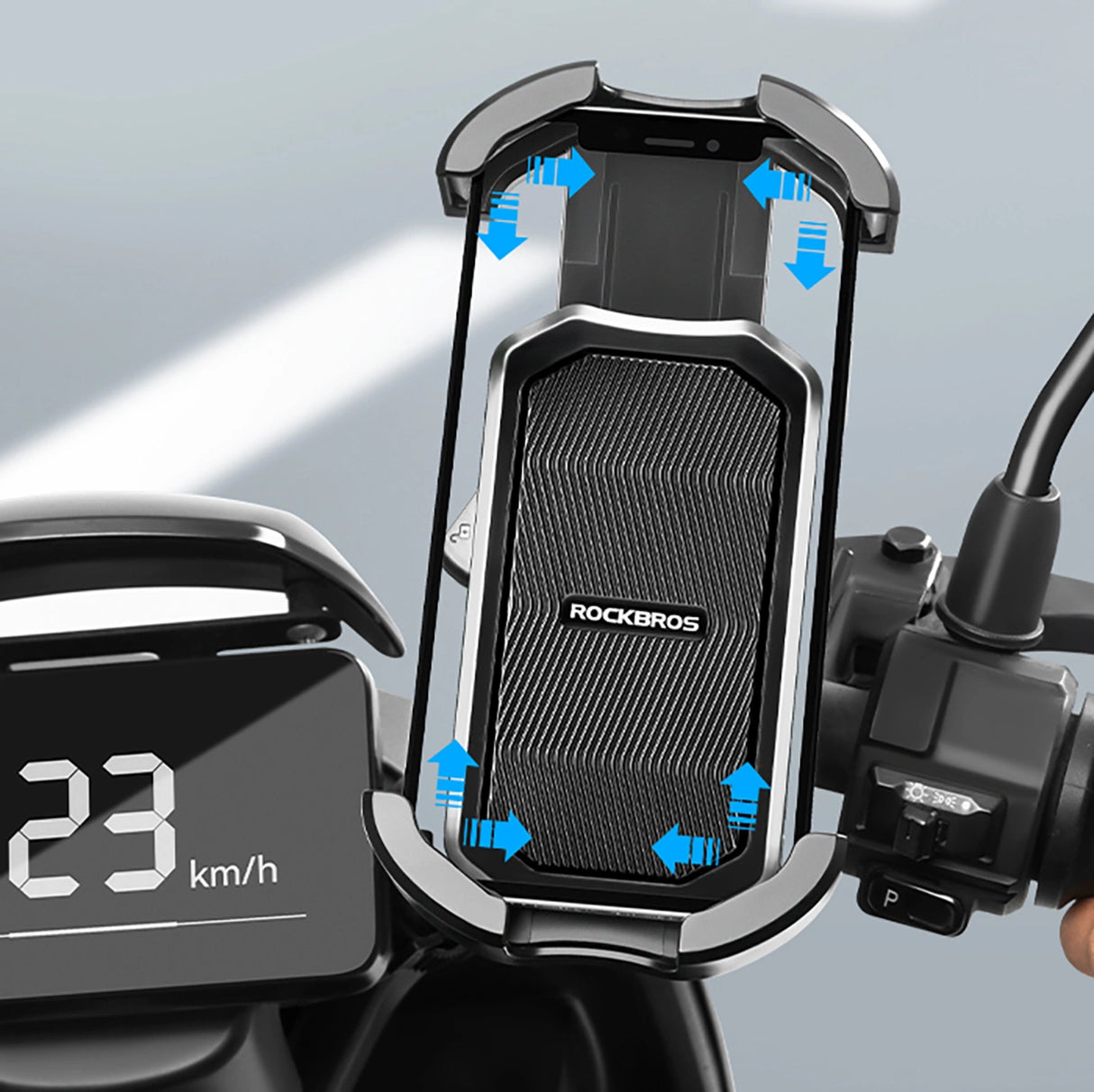 Rockbros 25210032005 Motorcycle Phone Holder for Mirror - Black