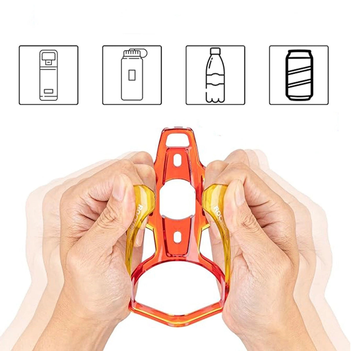 Rockbros FK338 cykelflaskeholder - rød og gul