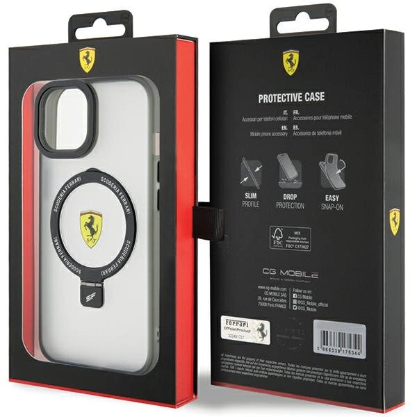 Ferrari Ring Stand 2023 Collection MagSafe Case for iPhone 15 Plus / 14 Plus - Black