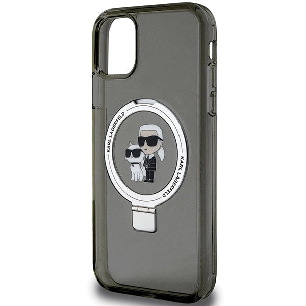 Karl Lagerfeld Ring Stand Karl&Choupette MagSafe case for iPhone 11 / Xr - black