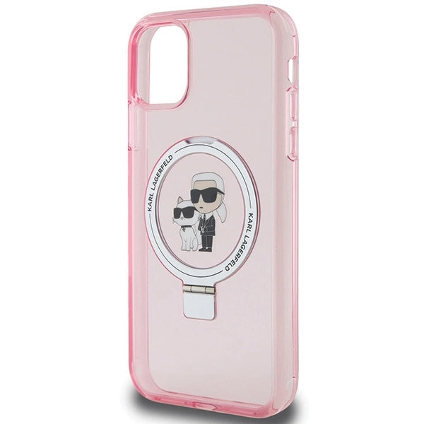 Karl Lagerfeld Ring Stand Karl&Choupette MagSafe case for iPhone 11 / Xr - pink