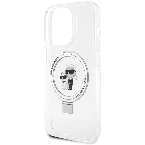 Karl Lagerfeld Ring Stand Karl&Choupette MagSafe case for iPhone 13 Pro / 13 - white