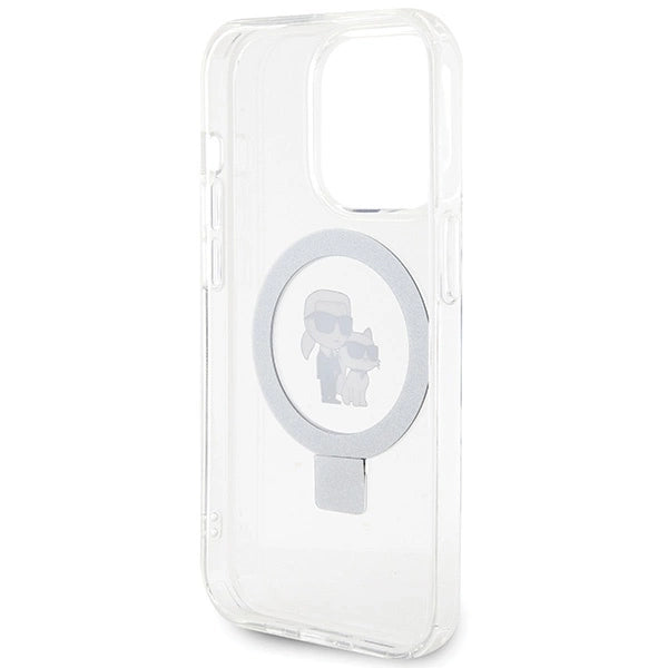 Karl Lagerfeld Ring Stand Karl&Choupette MagSafe case for iPhone 13 Pro / 13 - white
