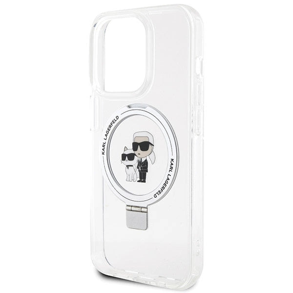 Karl Lagerfeld Ring Stand Karl&Choupette MagSafe case for iPhone 13 Pro Max - white
