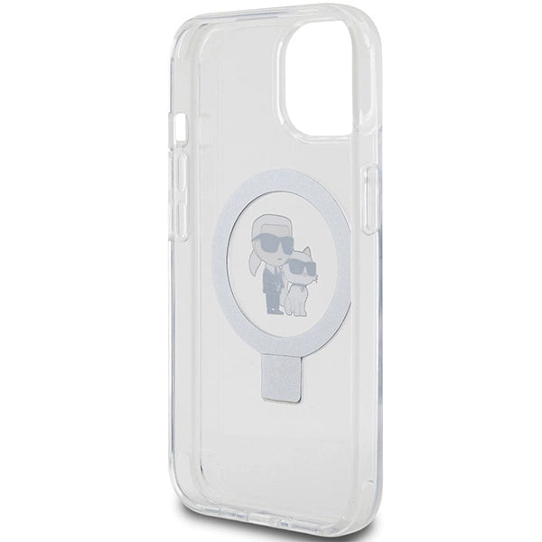 Karl Lagerfeld Ring Stand Karl&Choupette MagSafe case for iPhone 14 / 15 / 13 - white