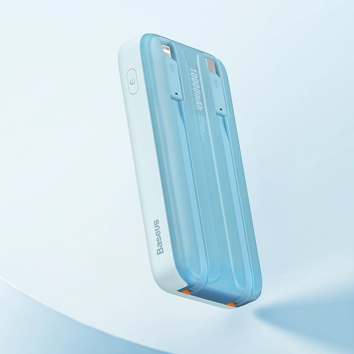 Baseus Comet Series powerbank med display 10000mAh 22.5W - blå + USB-A - USB-C kabel 0.3m - hvid