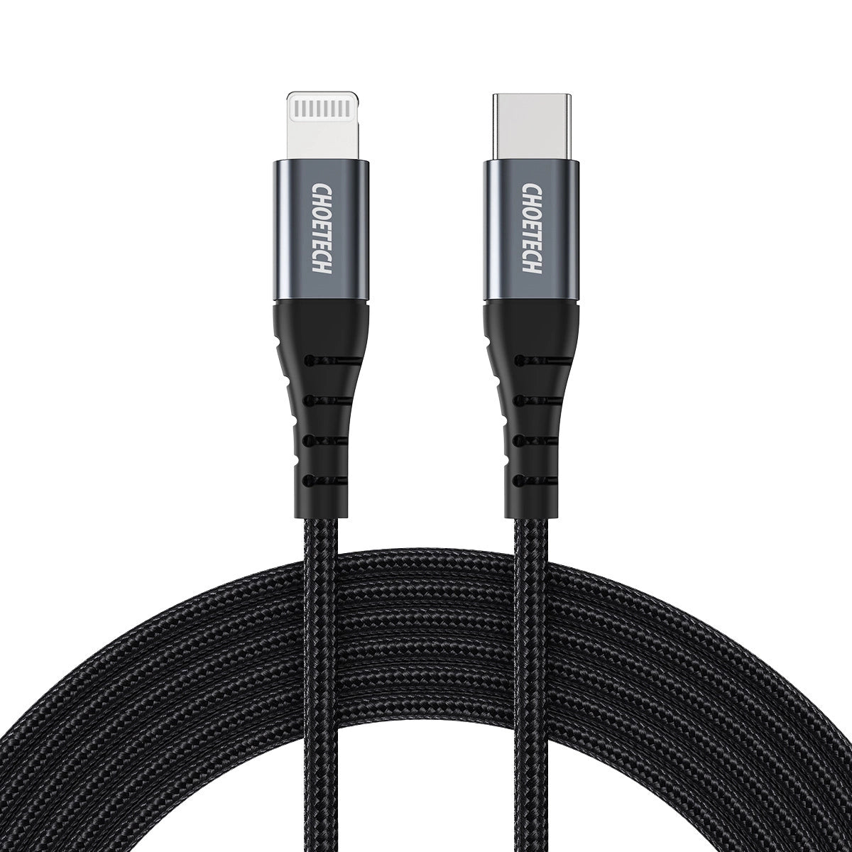Choetech IP0039 USB-C / Lightning MFi-kabel, 1,2 m lang - sort