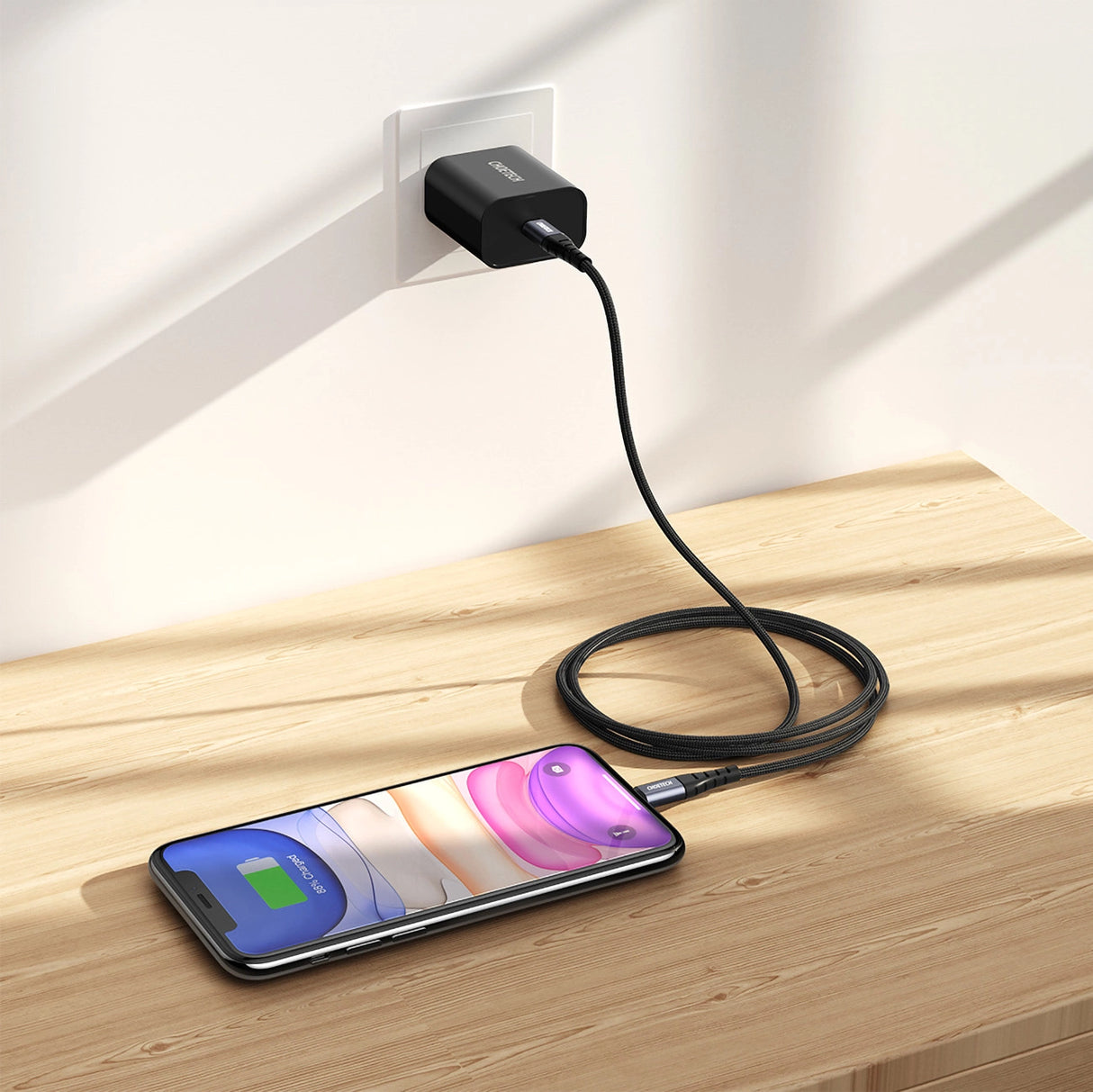 Choetech IP0041 USB-C / Lightning MFi 480Mb/s 3A 2 m kabel - sort