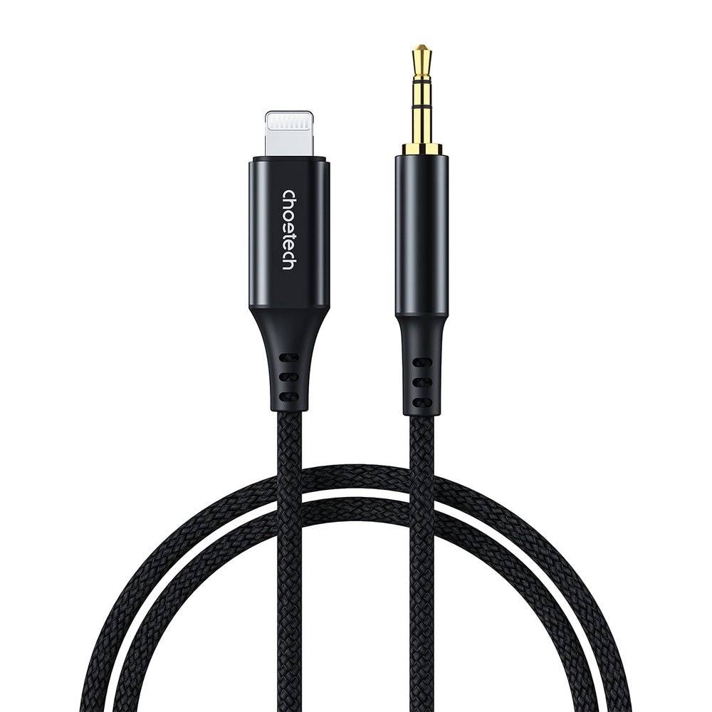 Choetech AUX007 Lighting / mini jack 3,5 mm kabel 1 m - sort