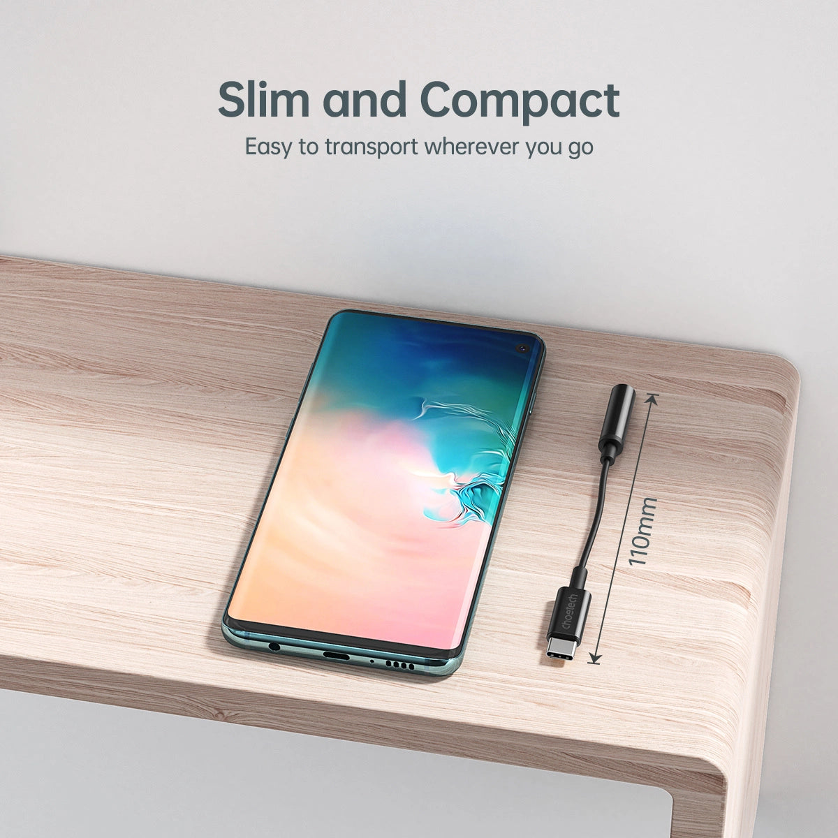 Choetech AUX003 USB-C / DC 3,5 mm lydadapter - sort