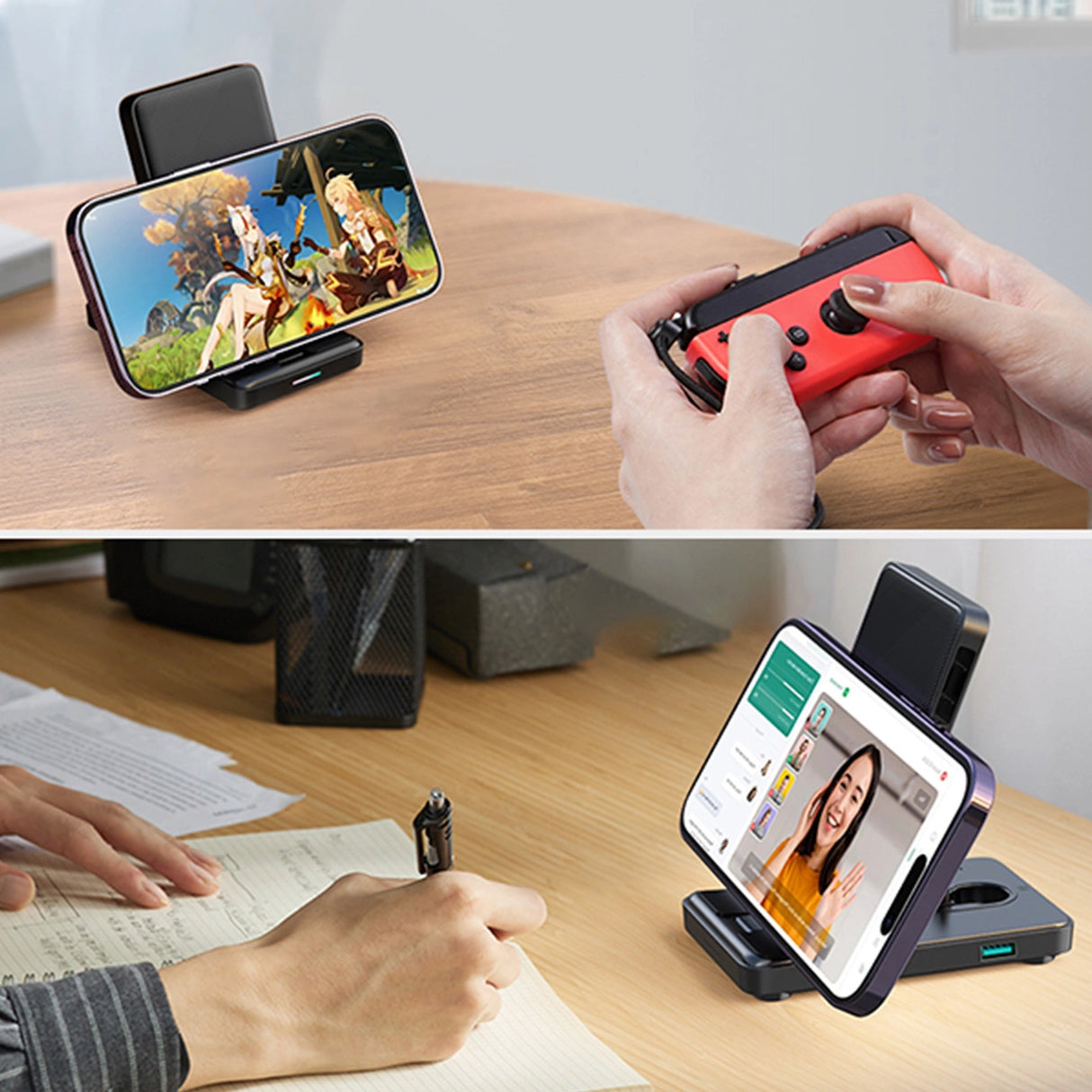 Joyroom JR-WQS02 iPhone AirPods Apple Watch 4in1 opladningsstation foldbar - sort