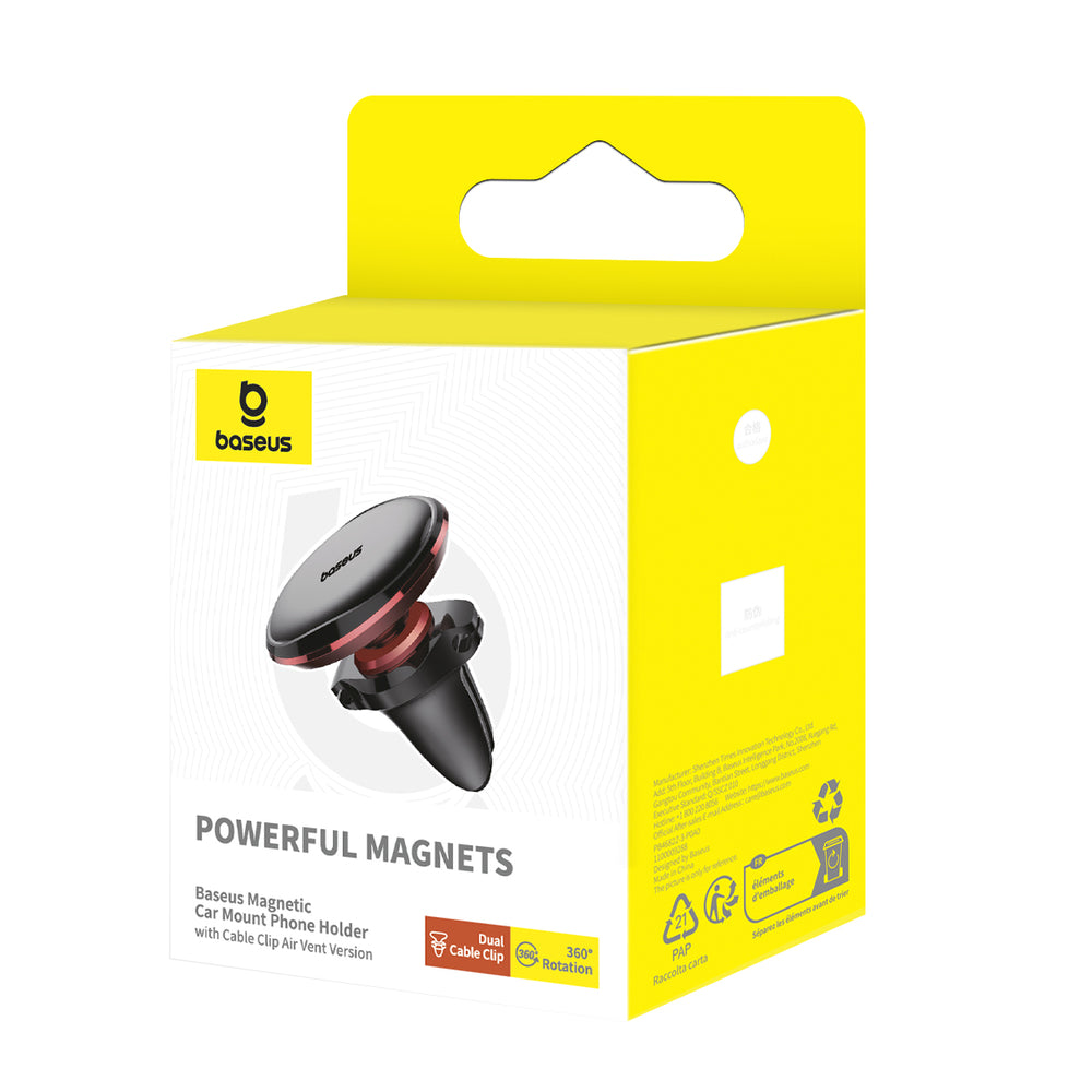 Baseus C40141201913-00 magnetic car holder for air vent - black and red