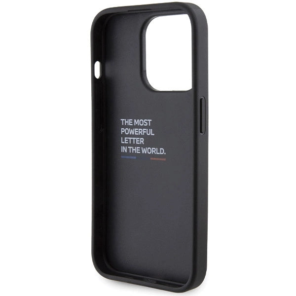 BMW Grip Hot Stamp-hylster til iPhone 15 Pro - sort
